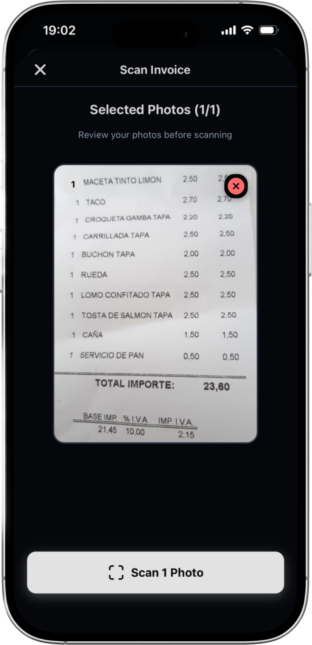 Scan receipts with AI
